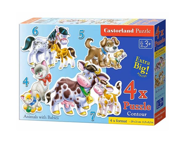 Palapeli x 4 - Eläimet ja niiden poikaset CASTOR