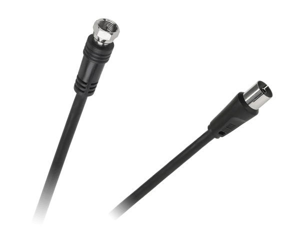 Kabel TV stik - stik F 1,8m sort