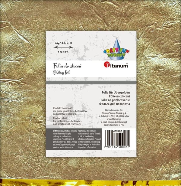 Zlocen folieark 14x14cm 10 stk