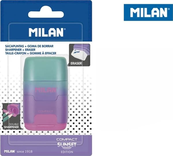 Pyyhekumi ja teroitin -setti Milan Compact sunset
