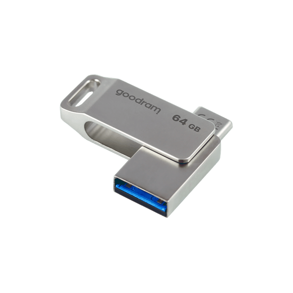 Flash-drev 64 GB USB 3.2 Gen 1 USB / USB C OTG ODA3 Goodram – Sølv