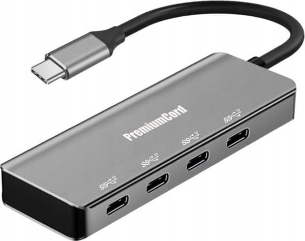 PREMIUMCORD USB-C-hubb till 4x USB 3.2 Typ-C, 5G SuperSpeed, Aluminium
