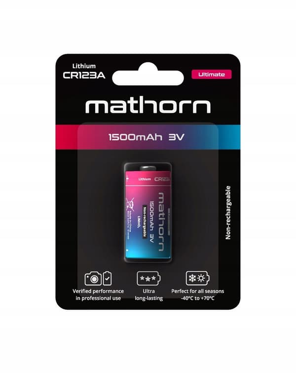 Mathorn Ultimate CR123A 1500mAh litiumparisto