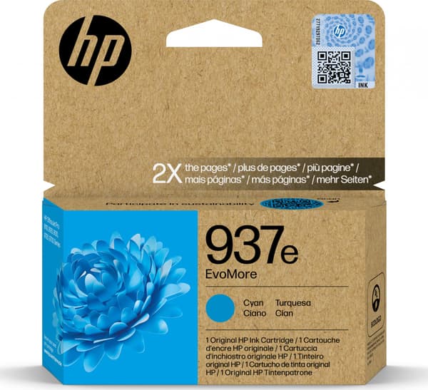 HP EvoMore 4S6W6NE blækpatron cyan nr. 937e