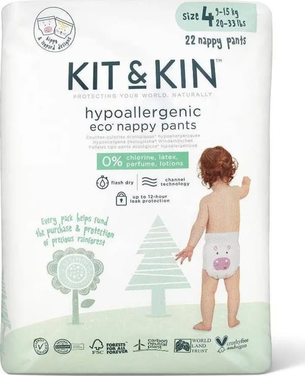 Kit and Kin Nappy Pants Blöjor 4, 9-15 kg, 22 st.