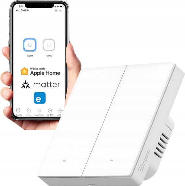 M5-2C-86W Matter smart vægkontakt (2-kanals)