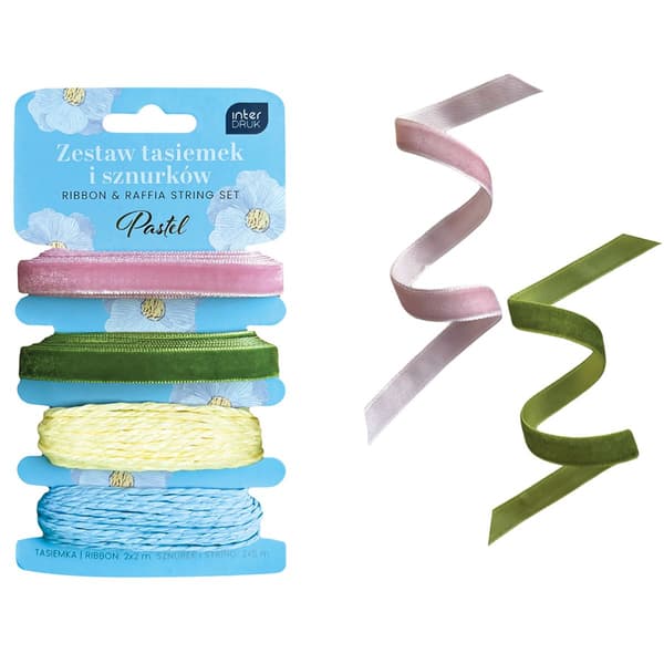 Set med pastellband och snören