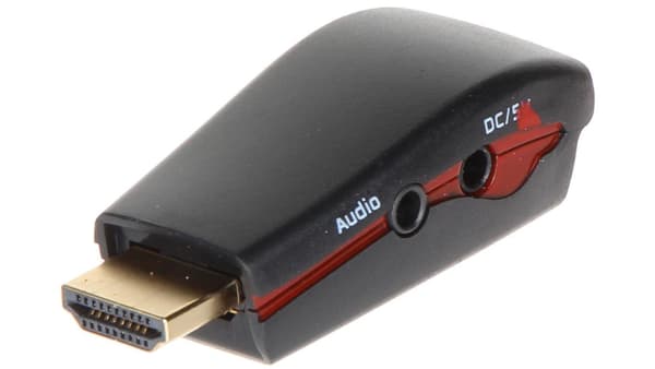 AV-adapter HDMI - D-Sub (VGA) + Jack 3,5 mm sort (HDMI/VGA+AU-ECO)