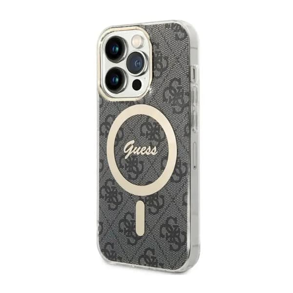 GUESS GUHMP14LH4STK IPHONE 14 PRO 6.1\" MUSTA HARDCASE 4G MAGSAFE