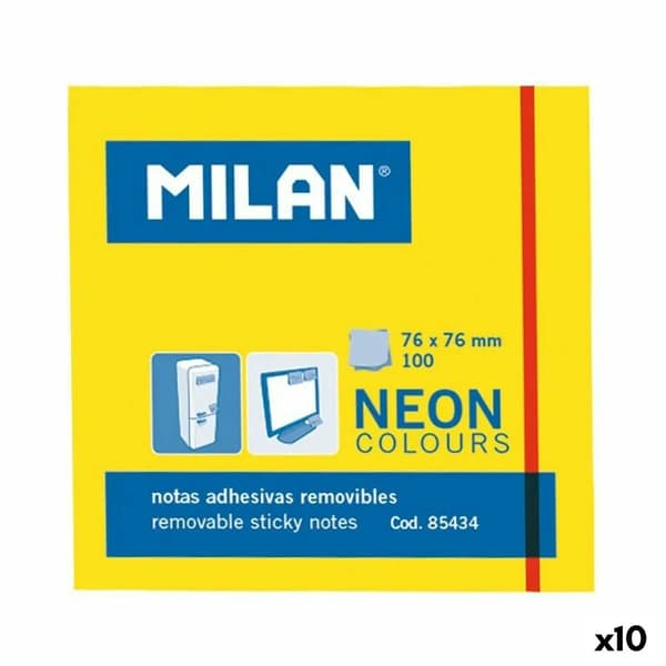 Post-it-lappar Milan 76 x 76 mm Gul 10 enheter