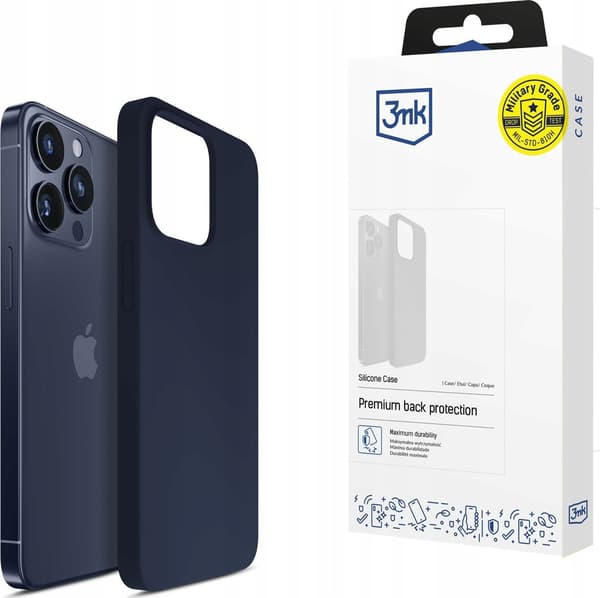 3MK Apple iPhone 15 Pro - 3mk Silikonskal Mörkblå