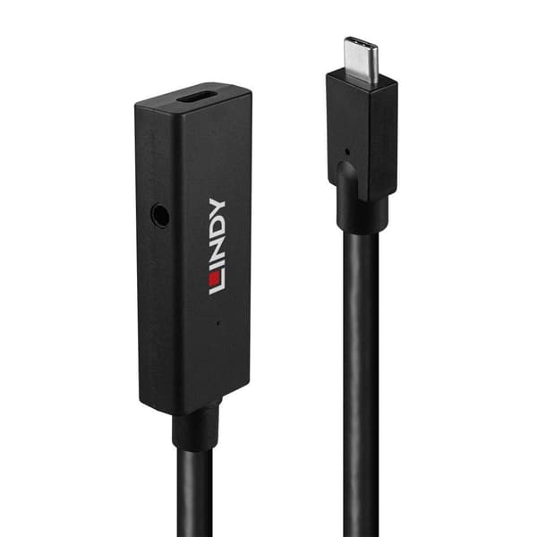 Lindy 43364 USB-kabel 5 m USB 3.2 Gen 2 (3.1 Gen 2) USB C Sort