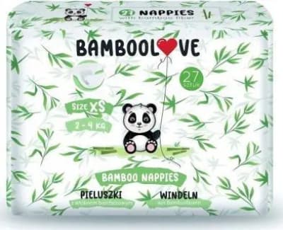 Bamboolove-vaipat bambuhiuksilla XS, 2-4 kg, 27 kpl.
