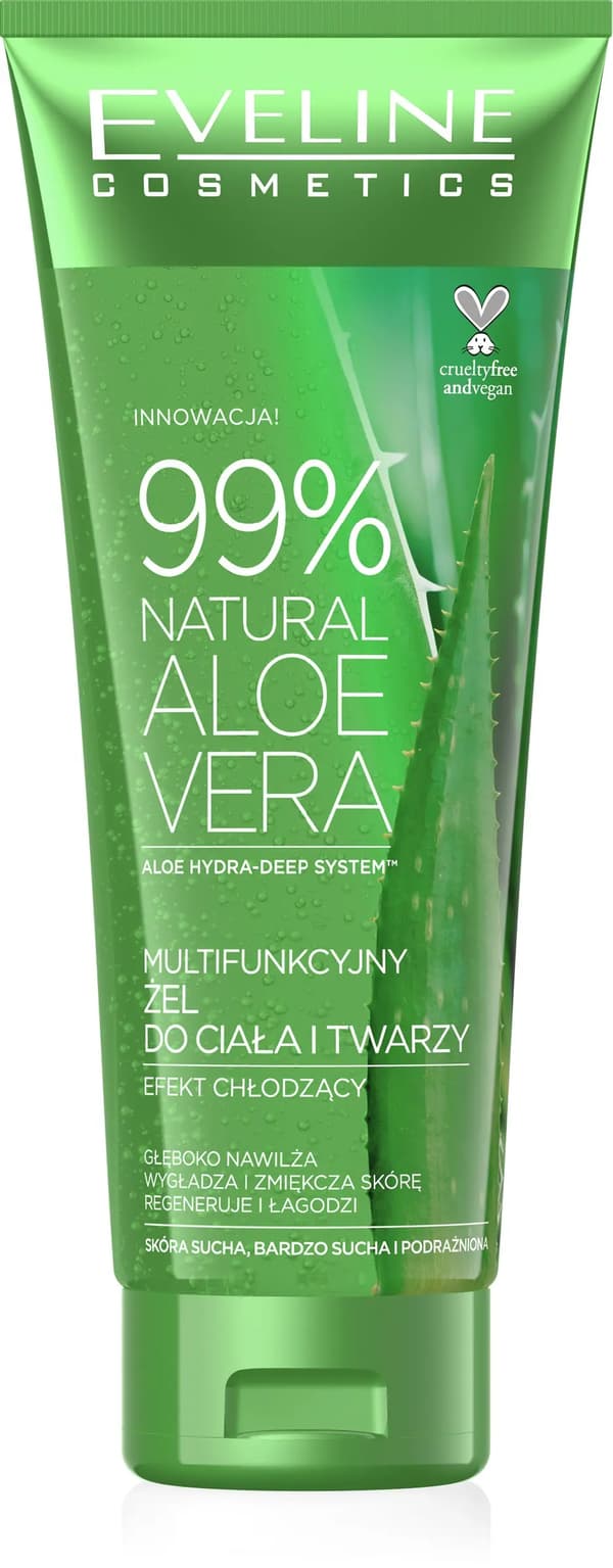Eveline NATURAL ALOE VERA MULTIFUN KROP OG ANSIGTSGEL 250ML