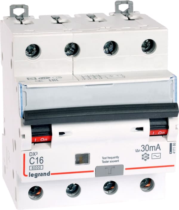 Fejlstrømsafbryder 4P 16A C 0,03A type AC P314 DX3 411186
