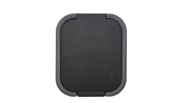 B2 Enkeltstik 2P+J stænktæt klap sort farve IP54 grå/sort 00060278