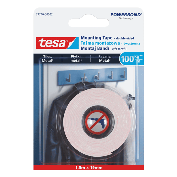 Tesa Monteringstejp för skyltar 19mm x 1,5m (H7774602)