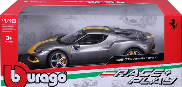 *BBURAGO metalli. 1:18, Ferrari 296 GTB Assett, harmaa