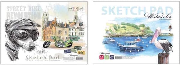 Skissbok A3/12K 200g hjul FRESH