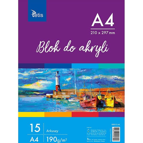 Block för akrylfärger A4 15 ark KB012-A4