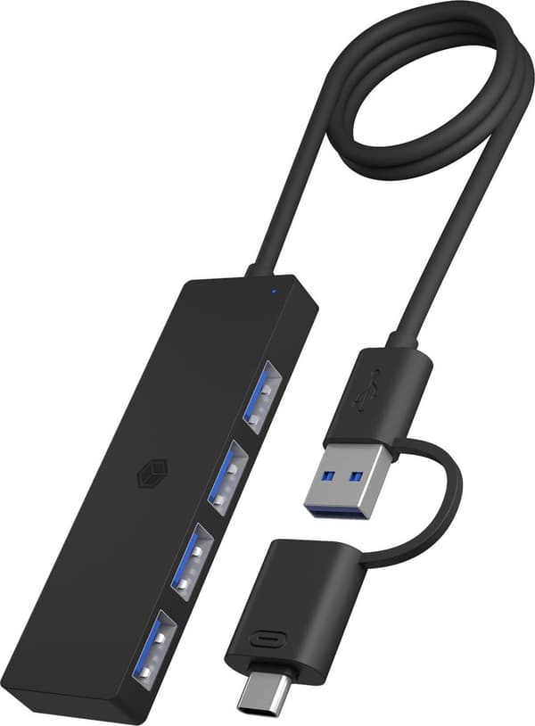 Hub IB-HUB1424-C3 4-portars USB typ A, typ C/A-kontakter