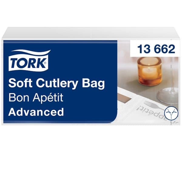 Tork Tork — Mjuk bestickpåse, 3-lagers, 200 stycken — vit
