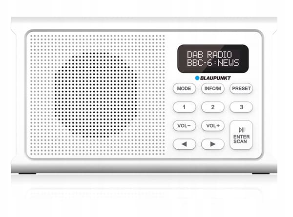 RADIO DR 3WH DIGITAL VIT ACCUM. (DAB+/FM/RDS/BT/KLOCKA/ALARM)