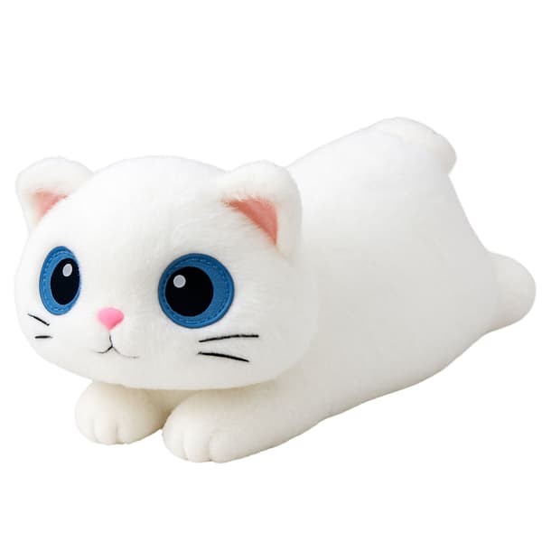 Pehmolelu maskotti kissa isot silmät valkoinen 45cm