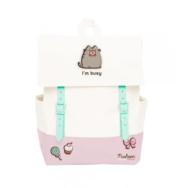 Pusheen Skolryggsäck Rose Collection vit