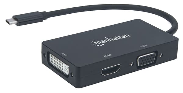 Manhattan USB-C 3.1 till HDMI/DVI/VGA Multiport-adapterkabel