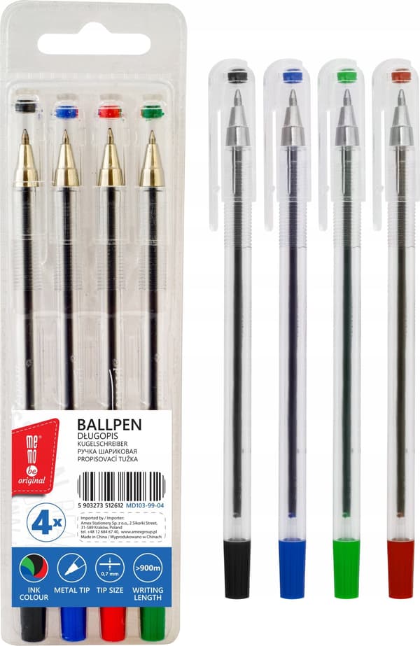 Kontorlængde 0,7 mm 4 farver MemoBe