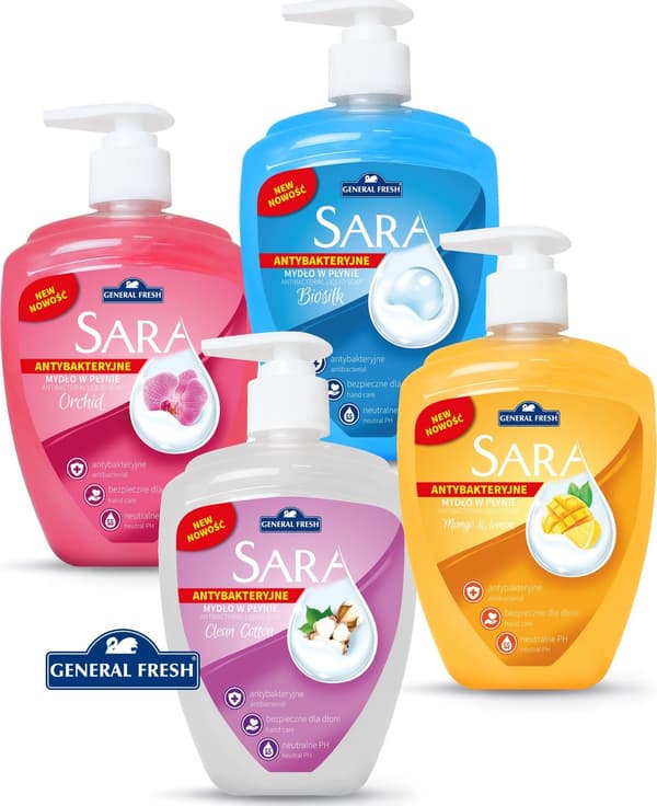 Nestesaippua Sara 500ml gentle cotton