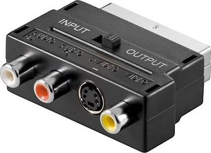 AV-adapteri PremiumCord Scart - RCA (Cinch) x3 + S-Video musta