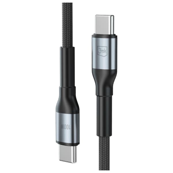 Kaapeli 3MK Hyper Cable N-SARJA USB-C - USB-C 2m 20V/5A 100W musta