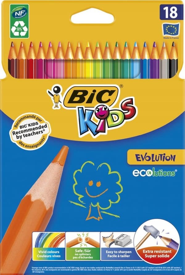Kids Evolution 18 farver BIC blyanter
