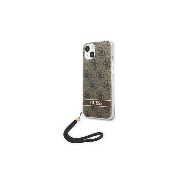 Guess GUOHCP14LH4STW iPhone 14 Pro 6.1 \"brun / brun Hardcase 4G Print Strap