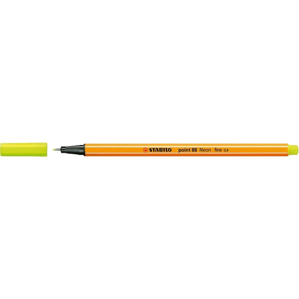 Stabilo point88 neon gul p10 88/024 fineliner