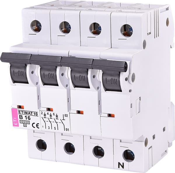 Afbryder 3P+N B 16A 10kA AC ETIMAT10 02126716