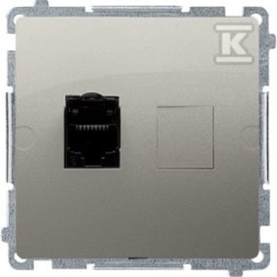 Simon Basic Enkelt computerstik RJ45, kat.6 med satin skærmet BM61.01/29