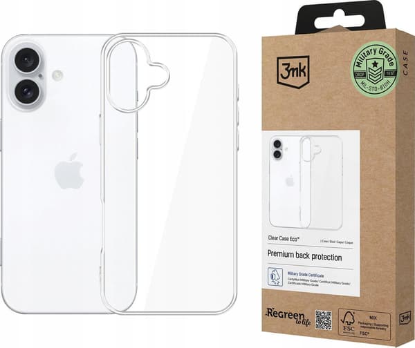 3MK ClearCase Eco iPhone 16 Plus GRS CU 1304127