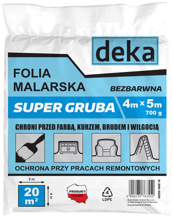 MALERFOLIE SUPER TYK FARVELØS 4*5M 700G