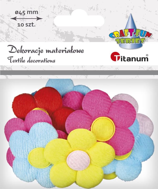 Materialapplikationer blommor 45x45mm mix 10st