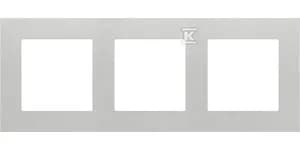 Simon 55 3-faldig ram LINE Aluminium matt TR3/143