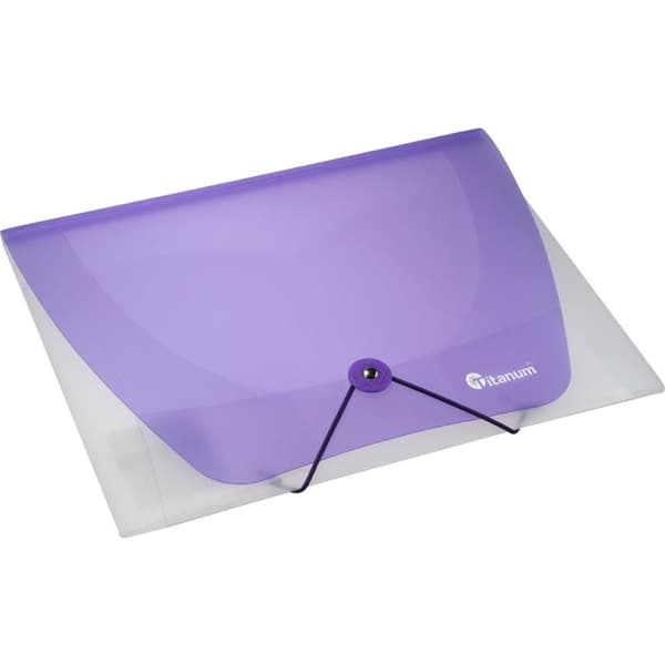 PP A4 salkku kuminauhalla läpinäkyvä violetti