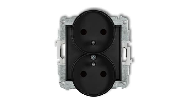 Karlik MINI Kaksoispistorasia suojilla mattamusta 12mgPR-2zp
