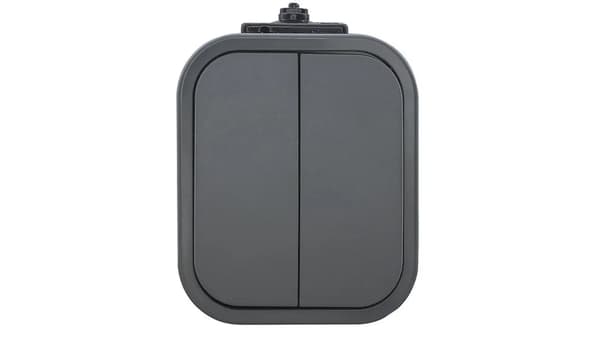 B2 pinta-asennettava kaksoisliitin 10A 250V IP54 harmaa 00060278