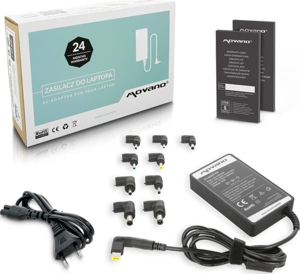 Movano universel strømforsyning 65W - 10 stik