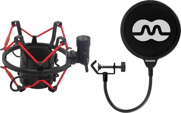 Mozos Mozos Antivibrationsfäste 48-54MM (SHM2-RED) + Mikrofon popfilter PS-1