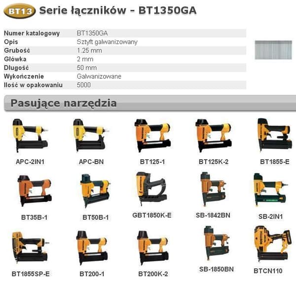 BOSTITCH STICKS BT13 50mm 5000 kpl
