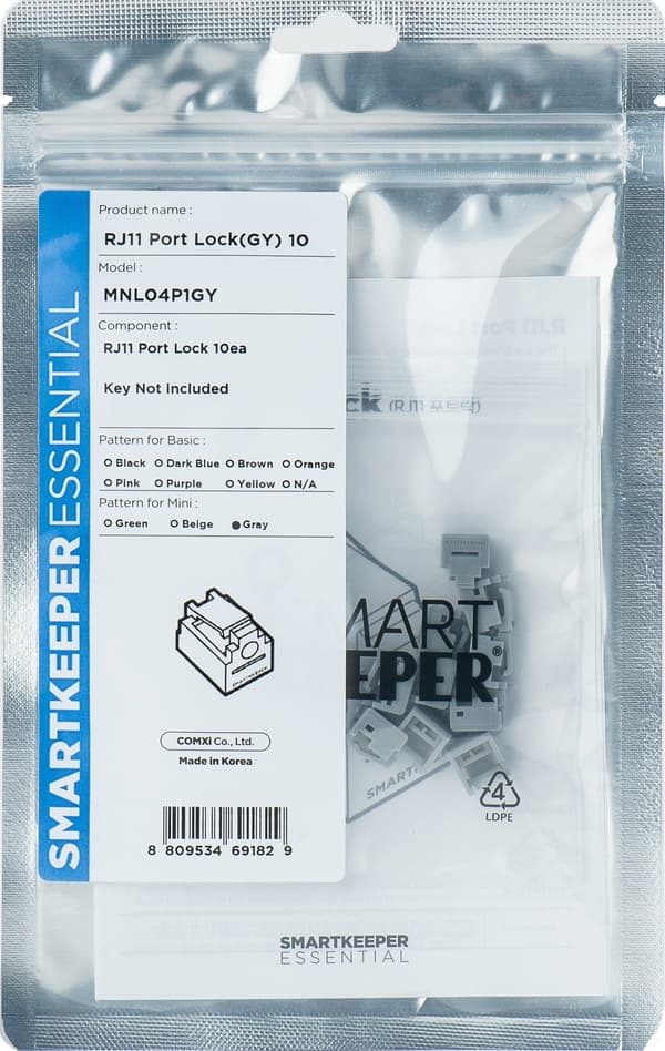 SmartKeeper Mini \"RJ11 Port\" blocker grå 10 st